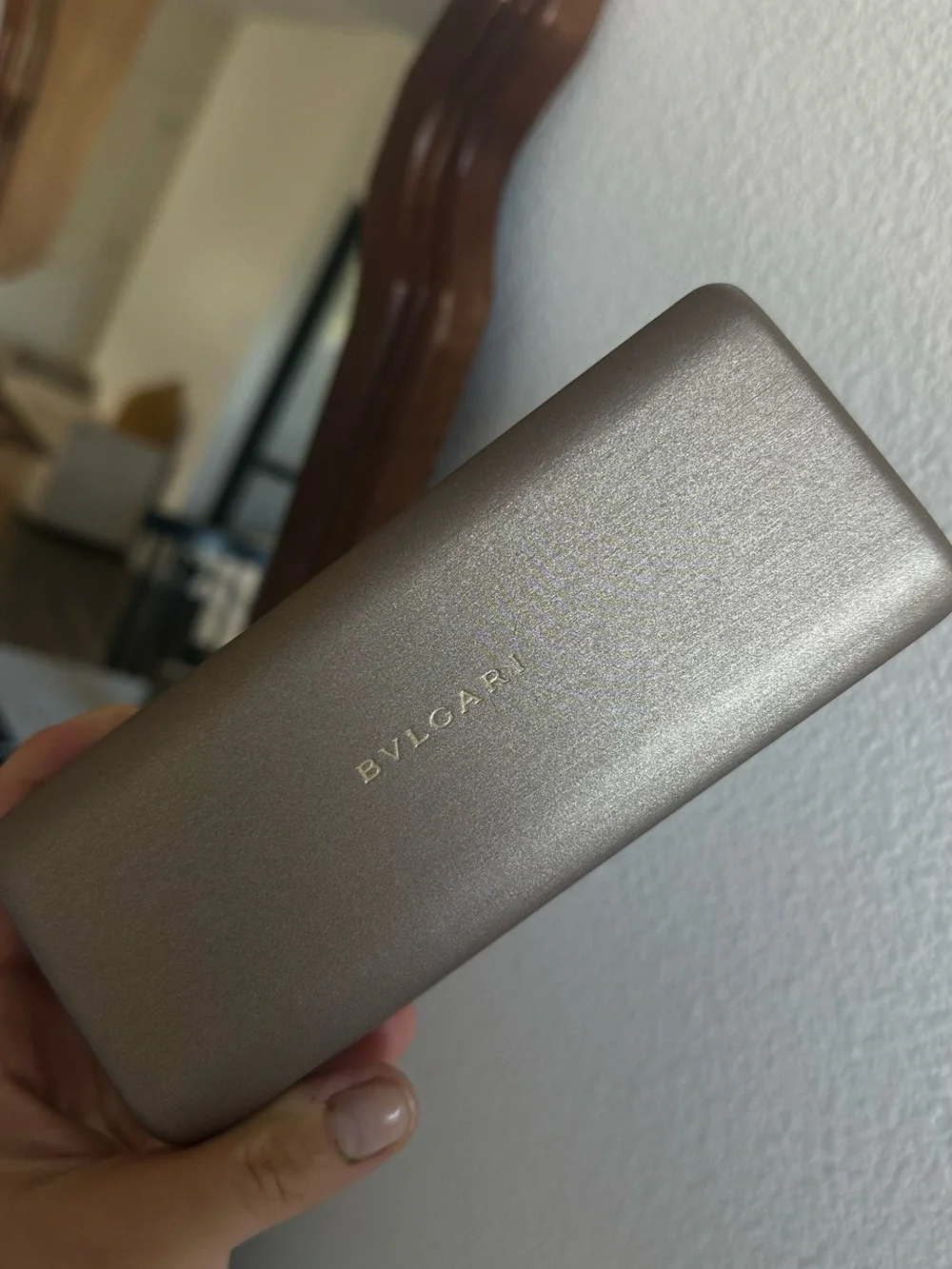 BVLGARI Metallic Rose Gold Eyewear Case